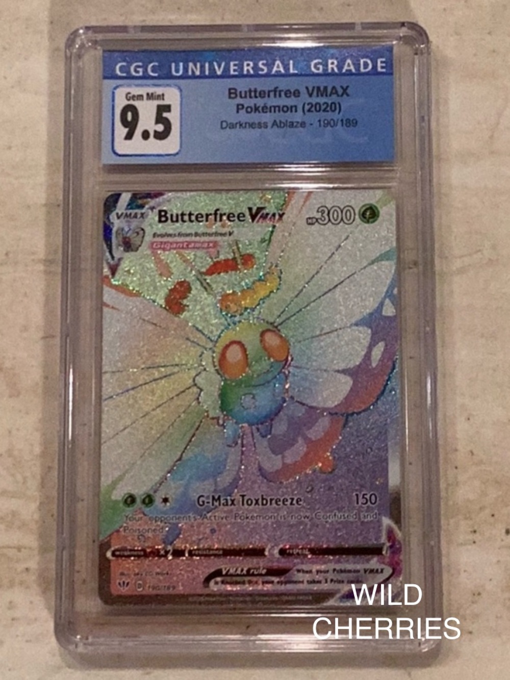 Pokemon Butterfree Vmax 2020 Darkness Ablaze 190/189 Holo CGC 9.5 TCG #190 SWSH